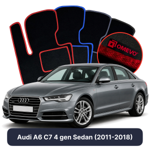 OMEVO Velour Car Mats for Audi A6 C7 4 gen Sedan (2011-2018)