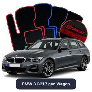 Velour car mats OMEVO for BMW 3 G21 7 gen Station Wagon (2018-2025)