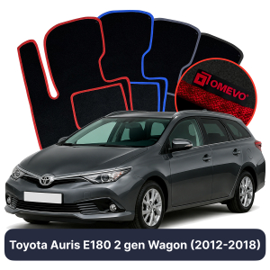 OMEVO Velour Car Mats for Toyota Auris E180 2 gen Station Wagon (2012-2018)