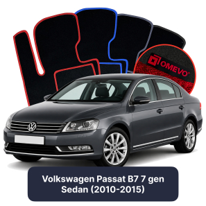 Velour car mats OMEVO for Volkswagen Passat B7 7 gen Sedan (2010-2015)