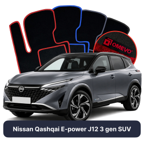 Velour car mats OMEVO for Nissan Qashqai E-power J12 3 gen SUV (2021-2025)