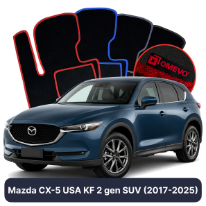 Velour car mats OMEVO for Mazda CX-5 USA KF 2 gen SUV (2017-2025)