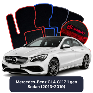 Velour car mats OMEVO for Mercedes-Benz CLA C117 1 gen Sedan (2013-2019)