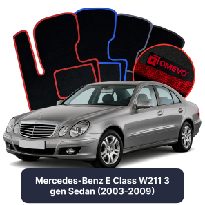 Velour car mats OMEVO for Mercedes-Benz E Class W211 3 gen Sedan (2003-2009)