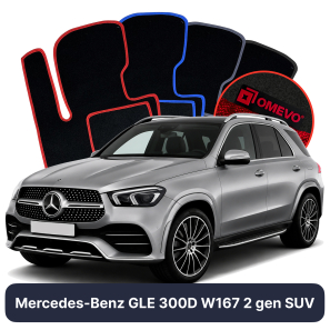 Velour car mats OMEVO for Mercedes-Benz GLE 300D W167 2 gen SUV (2019-2025)