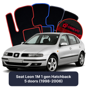 Velour car mats OMEVO for Seat Leon 1M 1 gen Hatchback 5 doors (1998-2006)