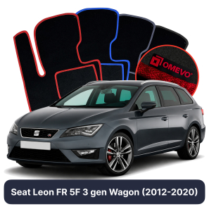 Velour car mats OMEVO for Seat Leon FR 5F 3 gen Station Wagon (2012-2020)