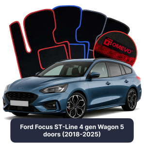 Velour car mats OMEVO for Ford Focus ST-Line 4 gen Station Wagon 5 doors (2018-2025)