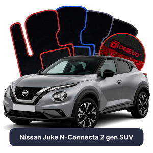 OMEVO Velour Car Mats for Nissan Juke N-Connecta 2 gen SUV (2019-2025)
