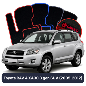 OMEVO Velour Car Mats for Toyota RAV 4 XA30 3 gen SUV (2005-2012)