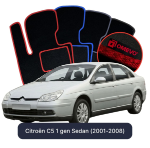 OMEVO Velour Car Mats for Citroën C5 1 gen Sedan (2001-2008)
