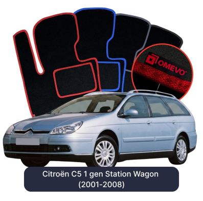 Velour car mats OMEVO for Citroën C5 1 gen Station Wagon (2001-2008)
