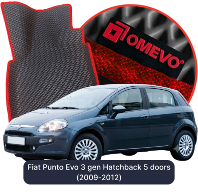 OMEVO EVA car mats for Fiat Punto Evo 3 gen Hatchback 5 doors (2009-2012)