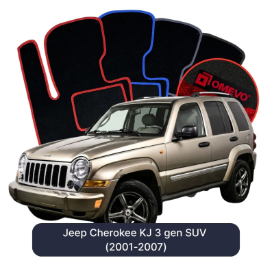 Velour car mats OMEVO for Jeep Cherokee KJ 3 gen SUV (2001-2007)