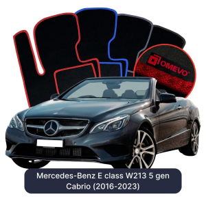 OMEVO Velour Car Mats for Mercedes-Benz E Class W213 5 gen Cabrio (2016-2023)