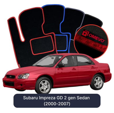 Velour car mats OMEVO for Subaru Impreza GD 2 gen Sedan (2000-2007)