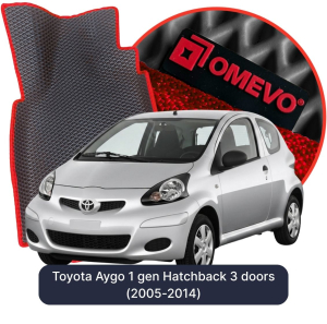 OMEVO 5D Pro EVA Mats for Toyota Aygo 1 gen Hatchback 3 doors (2005-2014)