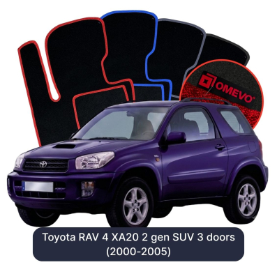 Velour car mats OMEVO for Toyota RAV 4 XA20 2 gen SUV 3 doors (2000-2005)