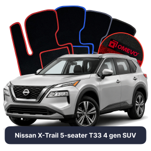 OMEVO Velour Car Mats for Nissan X-Trail 5 Seater T33 4 gen SUV (2021-2025)