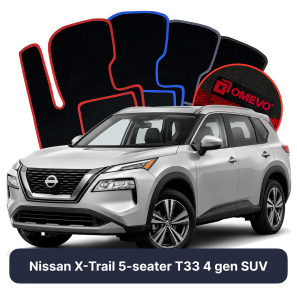 Velour car mats OMEVO for Nissan X-Trail 5 Seater T33 4 gen SUV (2021-2025)