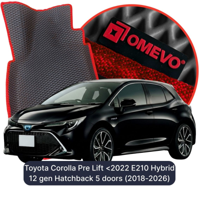 OMEVO EVA car mats for Toyota Corolla Pre Lift <2022 E210 Hybrid 12 gen Hatchback 5 doors (2018-2026)