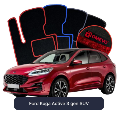 Velour car mats OMEVO for Ford Kuga Active 3 gen SUV (2019-2026)