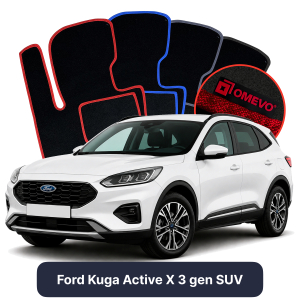 OMEVO Velour Car Mats for Ford Kuga Active X 3 gen SUV (2019-2025)