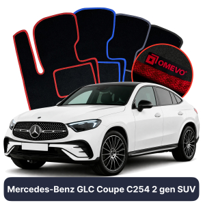 Velour car mats OMEVO for Mercedes-Benz GLC Coupe C254 2 gen SUV (2022-2025)
