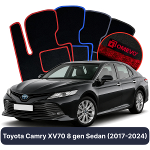 OMEVO Velour Car Mats for Toyota Camry XV70 8 gen Sedan (2017-2024)