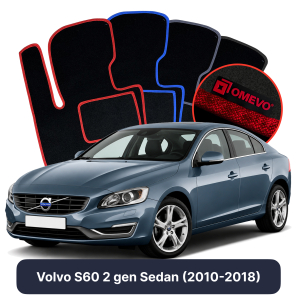 Velour car mats OMEVO for Volvo S60 2 gen Sedan (2010-2018)