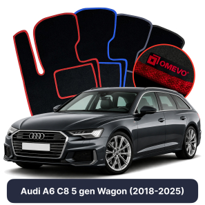 Velour car mats OMEVO for Audi A6 C8 5 gen Station Wagon (2018-2024)