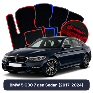 OMEVO Velour Car Mats for BMW 5 G30 7 gen Sedan (2017-2024)