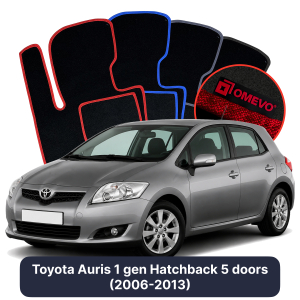 OMEVO Velour Car Mats for Toyota Auris 1 gen Hatchback 5 doors (2006-2013)