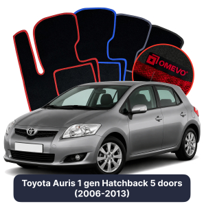 Velour car mats OMEVO for Toyota Auris 1 gen Hatchback 5 doors (2006-2013)