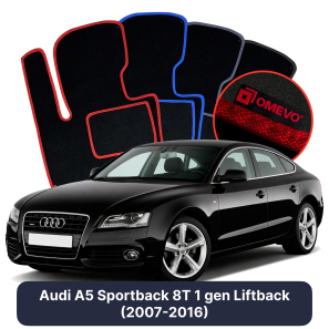 Velour car mats OMEVO for Audi A5 Sportback 8T 1 gen Liftback (2007-2016)