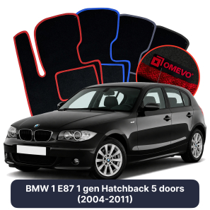 Velour car mats OMEVO for BMW 1 E87 1 gen Hatchback 5 doors (2004-2011)