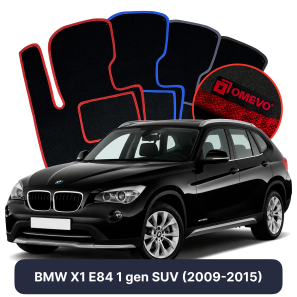 Velour car mats OMEVO for BMW X1 E84 1 gen SUV (2009-2015)
