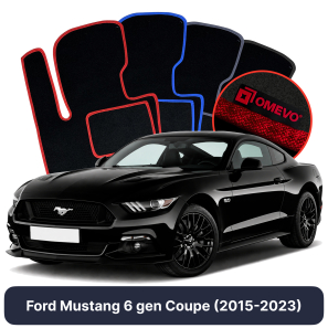 Velour car mats OMEVO for Ford Mustang 6 gen Coupe (2015-2023)