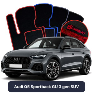 OMEVO Velour Car Mats for Audi Q5 Sportback GU 3 gen SUV (2024-2025)
