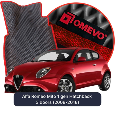 OMEVO EVA car mats for Alfa Romeo Mito 1 gen Hatchback 3 doors (2008-2018)