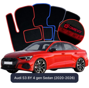 OMEVO Velour Car Mats for Audi S3 8Y 4 gen Sedan (2020-2026)