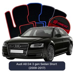 OMEVO Velour Car Mats for Audi A8 D4 3 gen Sedan Short (2009-2017)