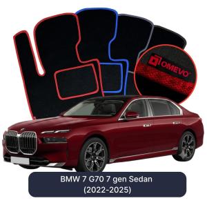 OMEVO Velour Car Mats for BMW 7 G70 7 gen Sedan (2022-2025)