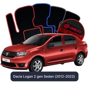 OMEVO Velour Car Mats for Dacia Logan 2 gen Sedan (2012-2022)