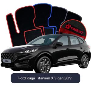 OMEVO Velour Car Mats for Ford Kuga Titanium X 3 gen SUV (2019-2026)