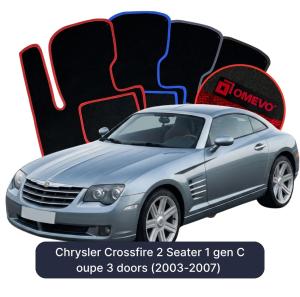 OMEVO Velour Car Mats for Chrysler Crossfire 2 Seater 1 gen Coupe 3 doors (2003-2007)