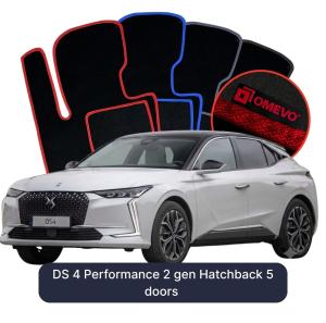 OMEVO Velour Car Mats for DS 4 Performance 2 gen Hatchback 5 doors (2021-2026)