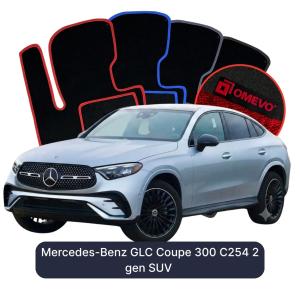 OMEVO Velour Car Mats for Mercedes-Benz GLC Coupe 300 C254 2 gen SUV (2022-2026)