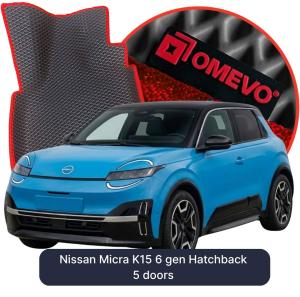 OMEVO 5D Pro EVA Mats for Nissan Micra K15 6 gen Hatchback 5 doors (2025-2026)