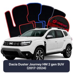 OMEVO Velour Car Mats for Dacia Duster Journey HM 2 gen SUV (2017-2024)
